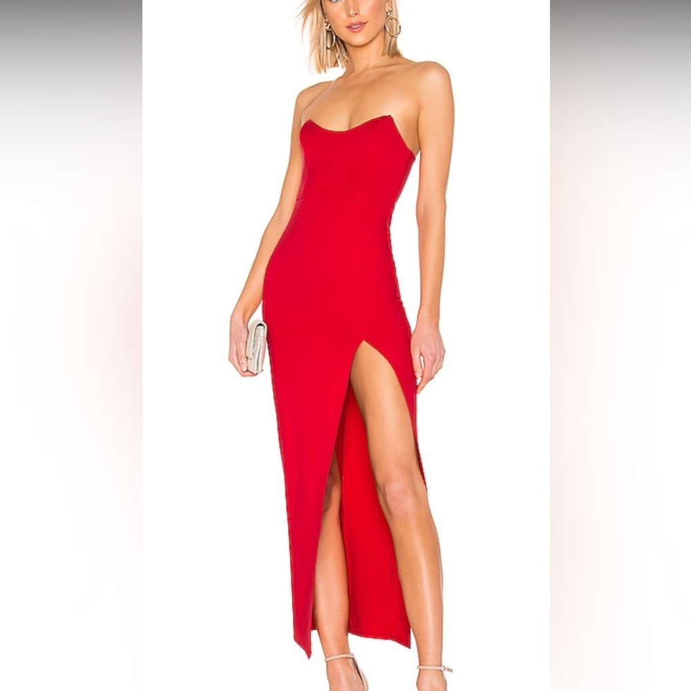 Superdown Red Strapless Evening Dress